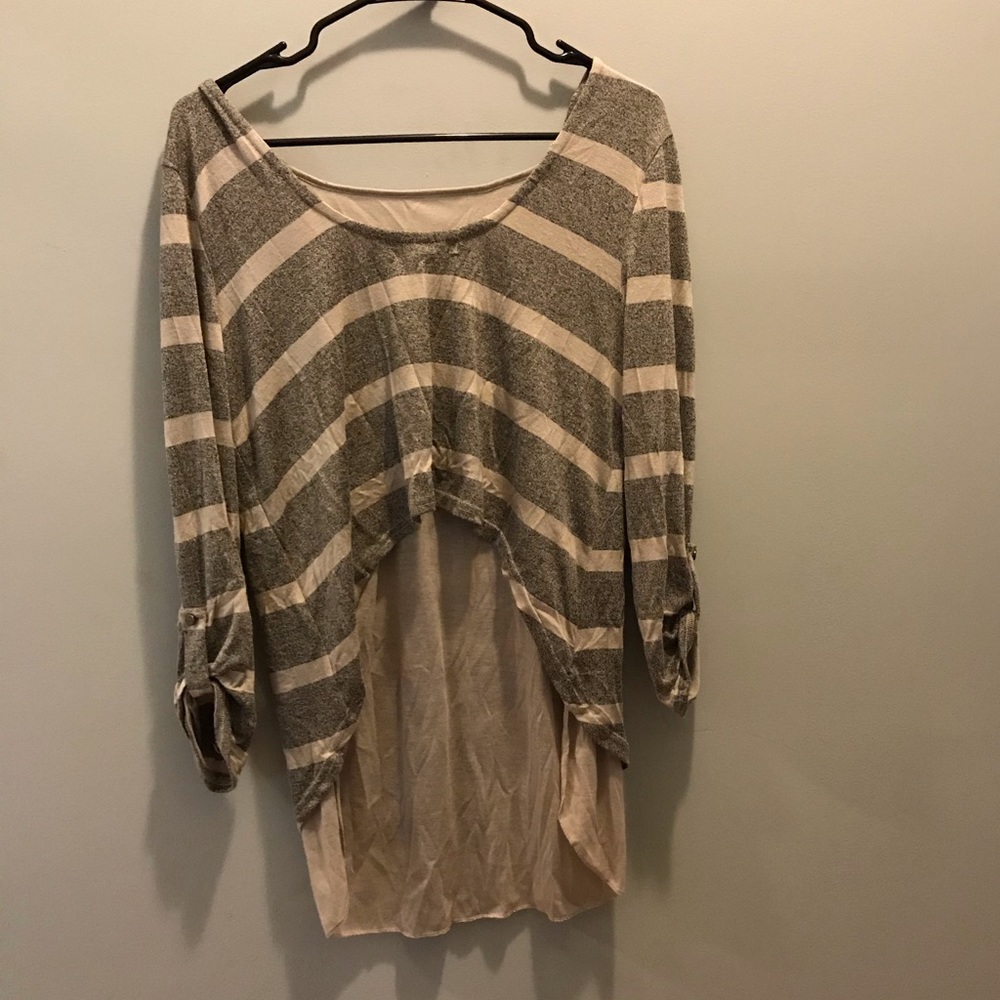 Striped Derek Heart off-the-shoulder top